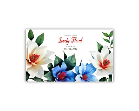  Flowers elegant invite card wedding invitation Floral wedding template