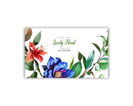  Flowers elegant invite card wedding invitation Floral wedding template