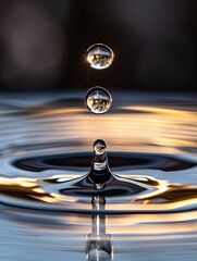 Poster - A drop of water is captured in a photograph