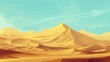 This is a beautiful landscape image of a desert with a large sand dune in the foreground and a clear blue sky with some faint clouds in the background