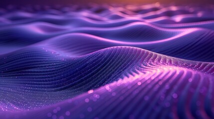 Wall Mural - a computer generated image of a wave pattern in purple and pink with a bright sun in the middle of the picture.