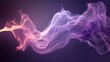 a purple and pink wave of smoke on a black background with a light reflection on the side of the image.