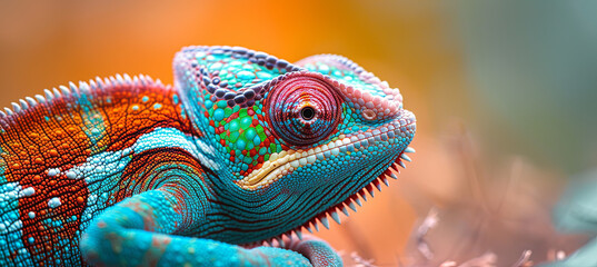 Wall Mural - A colorful chameleon is a marvel of nature