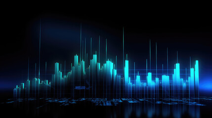 Forex Trading Chart in Blue Hue