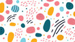 Fun colorful line doodle seamless pattern. Creative