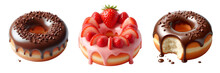 Donuts Strawberry Chocolated Isolated Png