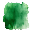 Green Abstract Watercolor Shape isolated on white transparent background, PNG, Painted splash, splatter, Hand Drawn painted watercolor design element