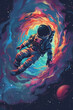 Erforschen des Unbekannten: Illustration eines Astronauten im Weltraum