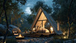 A-Frame Glamping: he luxury of A-frame glamping sites, blending the comforts of home with the thrill of outdoor adventure, complete with cozy furnishings, gourmet amenities, and starlit views