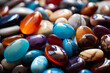 smooth colorful stones super macro сreated with Generative Ai