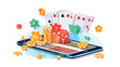 Online mobile casino background. Poker app online  