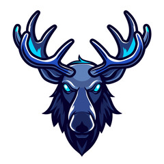 Wall Mural - Vector esports logotype moose on white background, logo moose, icon moose, sticker moose, symbol moose, emblem moose, deer, antler