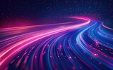 Fototapeta Przestrzenne - Neon Waves: Cosmic Dance of Light