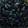 Abstract composition of 3D triangles. Dark, black, green, blue colors. Illustration