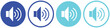 Speaker icon vector. volume sign and symbol. loudspeaker icon. sound symbol. collection of volume icons 