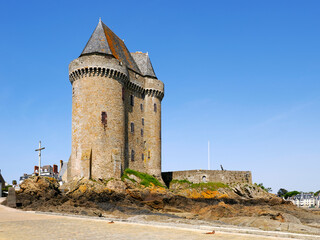 Wall Mural - Solidor Tower (in French tour Solidor) is a strengthened keep with three linked towers, located in the estuary of the river Rance at Saint Servant who is a district of Saint Malo in Brittany in France