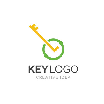 Initial letter L Key logo Concept, Key with Letter L, Vector Logo Design Template