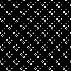 Poster - Seamless black and white circle pattern background - abstract vector design from rings