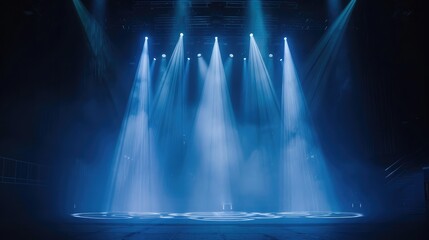 Poster - spotlight effect for theater concert stage abstract glowing light of spotlight illuminated