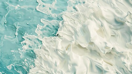 Wall Mural - Refreshing aqua and ivory textured background, representing purity and fluidity.