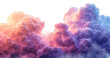 Surreal pink and blue clouds in a dramatic sky on transparent background - stock png.