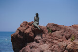 Fototapeta  - Mermaid Statue in Oren, Balikesir, Turkiye