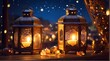 An artistic image congratulating the blessed month of Ramadan.