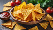 deep-fried Mexican corn tortilla chips, symbolizing indulgence and cultural flavor. Perfect for food-related projects