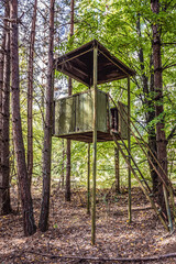 Canvas Print - Watch tower in abandoned military base in Chernobyl Exclusion Zone, Ukraine