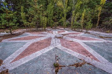 Sticker - Dancing ground in Pripyat abandoned city in Chernobyl Exclusion Zone, Ukraine