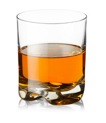 Sticker - Whiskey in glass isolated on white. Alcoholic drink