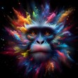 A mesmerizing 3D render of a monkey's face.
