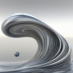 Canvas Print - Silver Wave Amidst Water