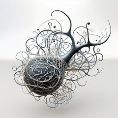 Canvas Print - Intriguing Sculpture of a Ball With Branches