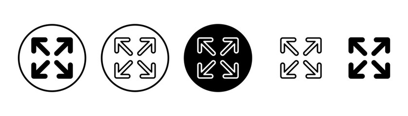 Fullscreen Icon vector isolated on white background. Expand to full screen icon. Fullscreen sign icon. Arrows symbol
