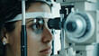 An Optometrist Performing comprehensive eye examinations to assess visual acuity, refractive errors, and ocular health conditions