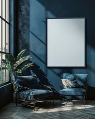 Wall Mural - Minimal Thin Wooden Frame mockup,