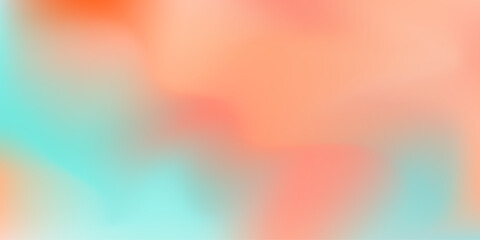 Wall Mural - Pastel peach orange and teal blue colors vibrant mesh gradient background. Abstract soft trendy y2k digital watercolor for ui design, banner, poster, technology business concept