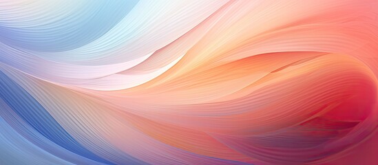 Poster - An artistic landscape painted in shades of pink and magenta, with a swirling petal design in the center. A vibrant atmosphere created with peach tints and abstract art