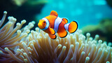 Fototapeta Do akwarium - clownfish on coral reef