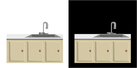 Poster - kitchen set sink