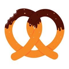 Wall Mural - pretzel with chocolate dip