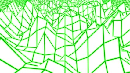 Poster - Abstract flying 3d structure looking like mountains. Design. Polygonal geometric surface.