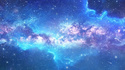 Wall Mural - panorama milky way galaxy with stars and space dust. seamless looping overlay 4k virtual video anima