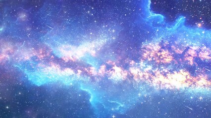 Wall Mural - milky way galaxy with stars and space dust. seamless looping overlay 4k virtual video animation back