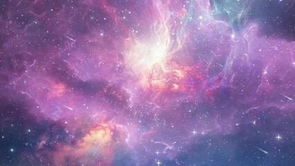 Wall Mural - beautiful universe background in pink and purple . seamless looping overlay 4k virtual video animati