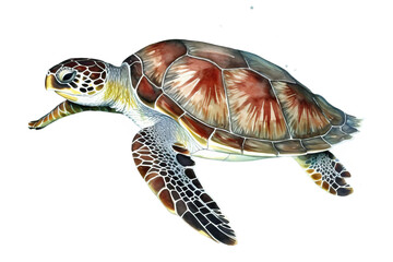 Wall Mural - illustration watercolor turtle sea