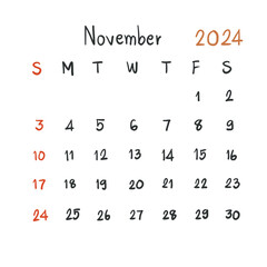 calendar planner 2024 handwriting