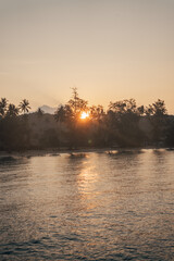 Canvas Print - The sun rises in the morning at the sea on the island.