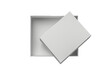 © TheJakirEffect - Empty open white box mockup isolated on transparent background With clipping path.3d render